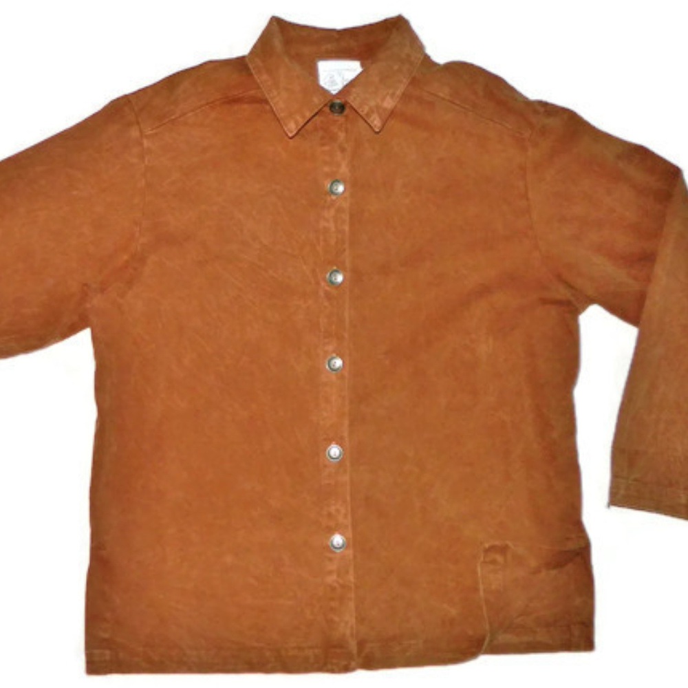 Michael Leu Brown Buttondown Top L